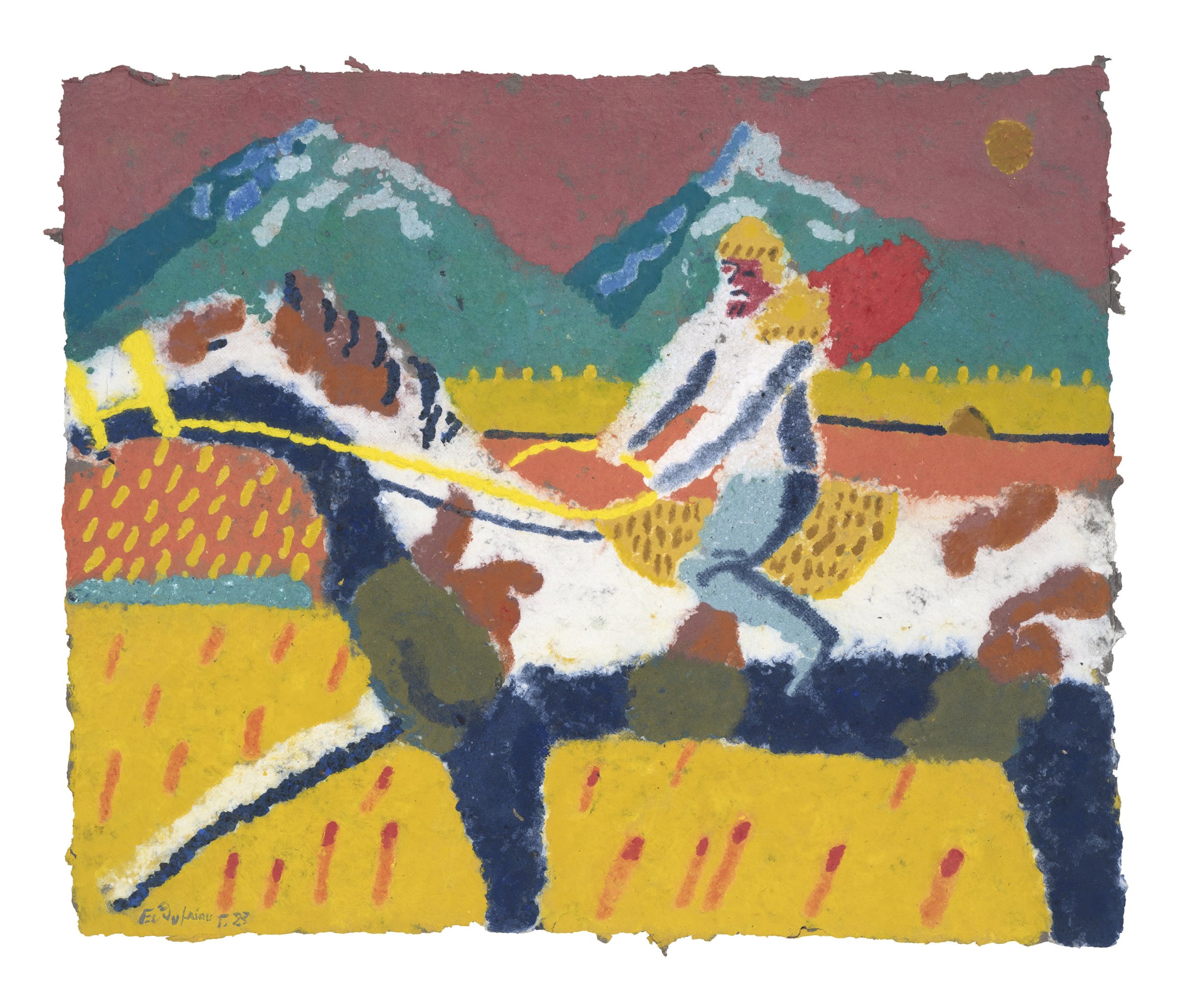 Cow horse, Coloured paper pulp, 2023 — Giannis Efthimiou