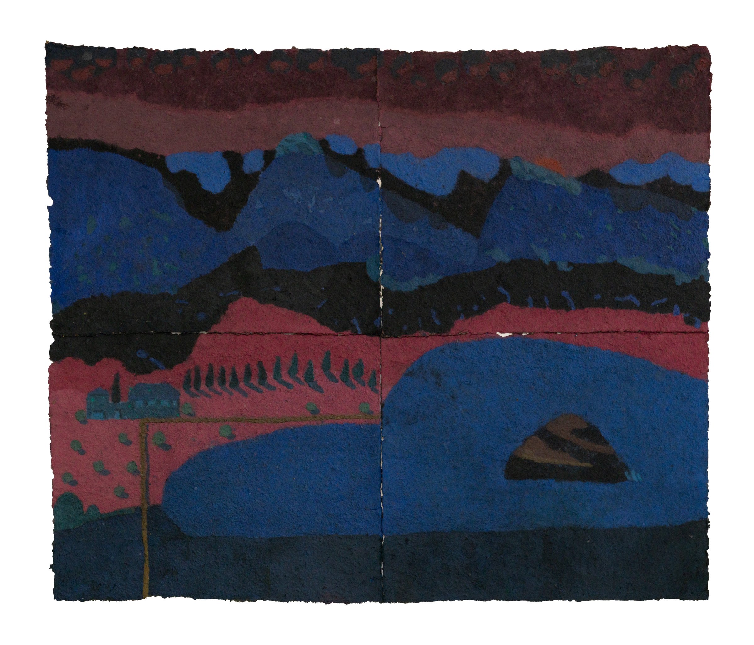Dampness at night II, Coloured paper pulp, 2025 — Giannis Efthimiou