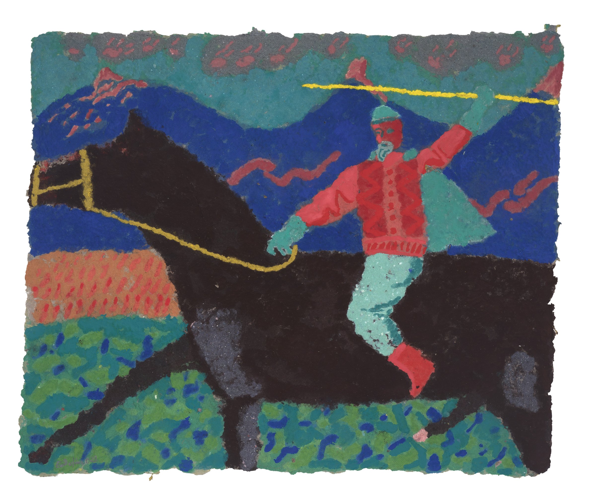 Dead seat, Coloured paper pulp, 2023 — Giannis Efthimiou