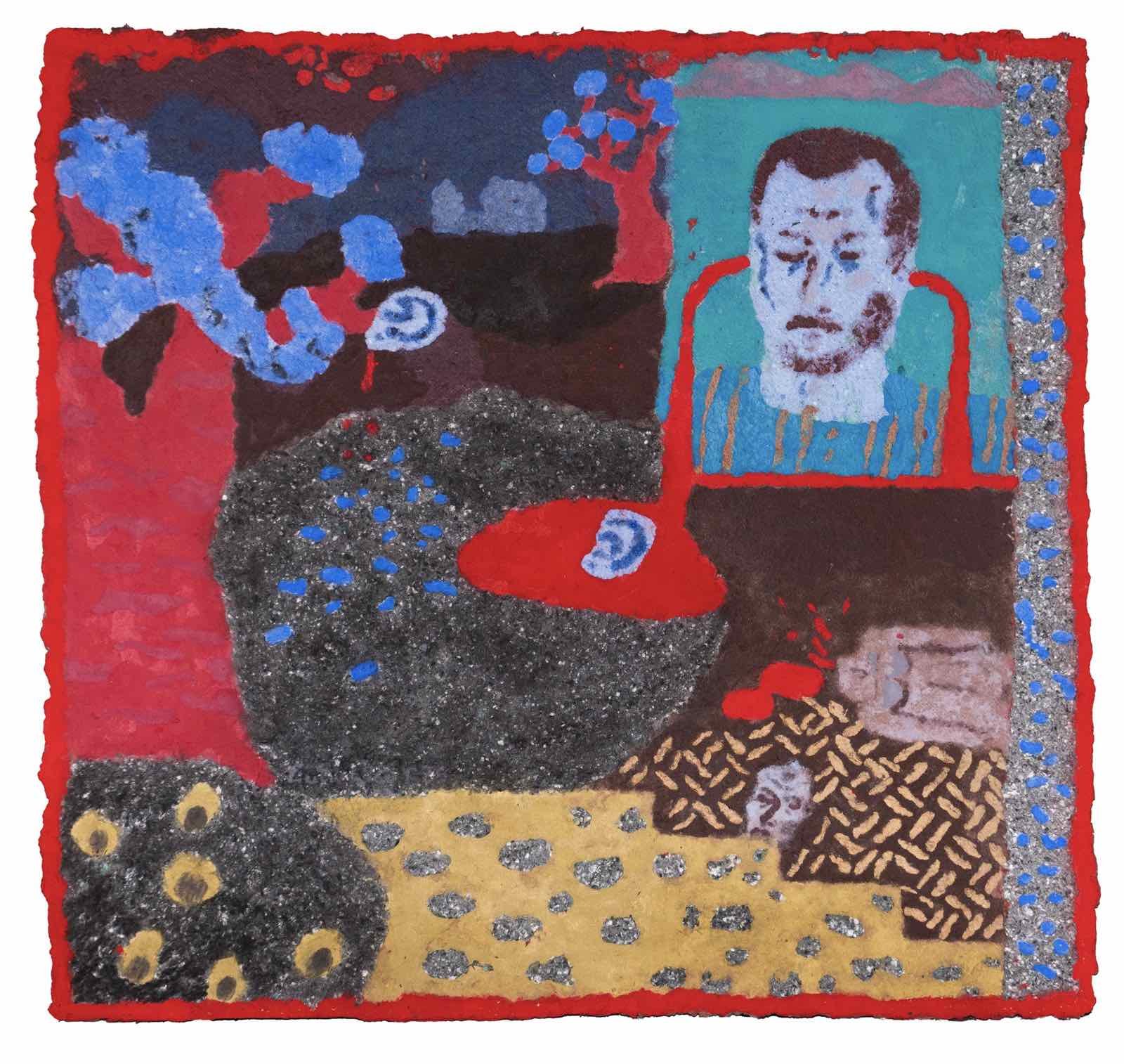 Japanese folklore I, Coloured paper pulp, 2026 — Giannis Efthimiou