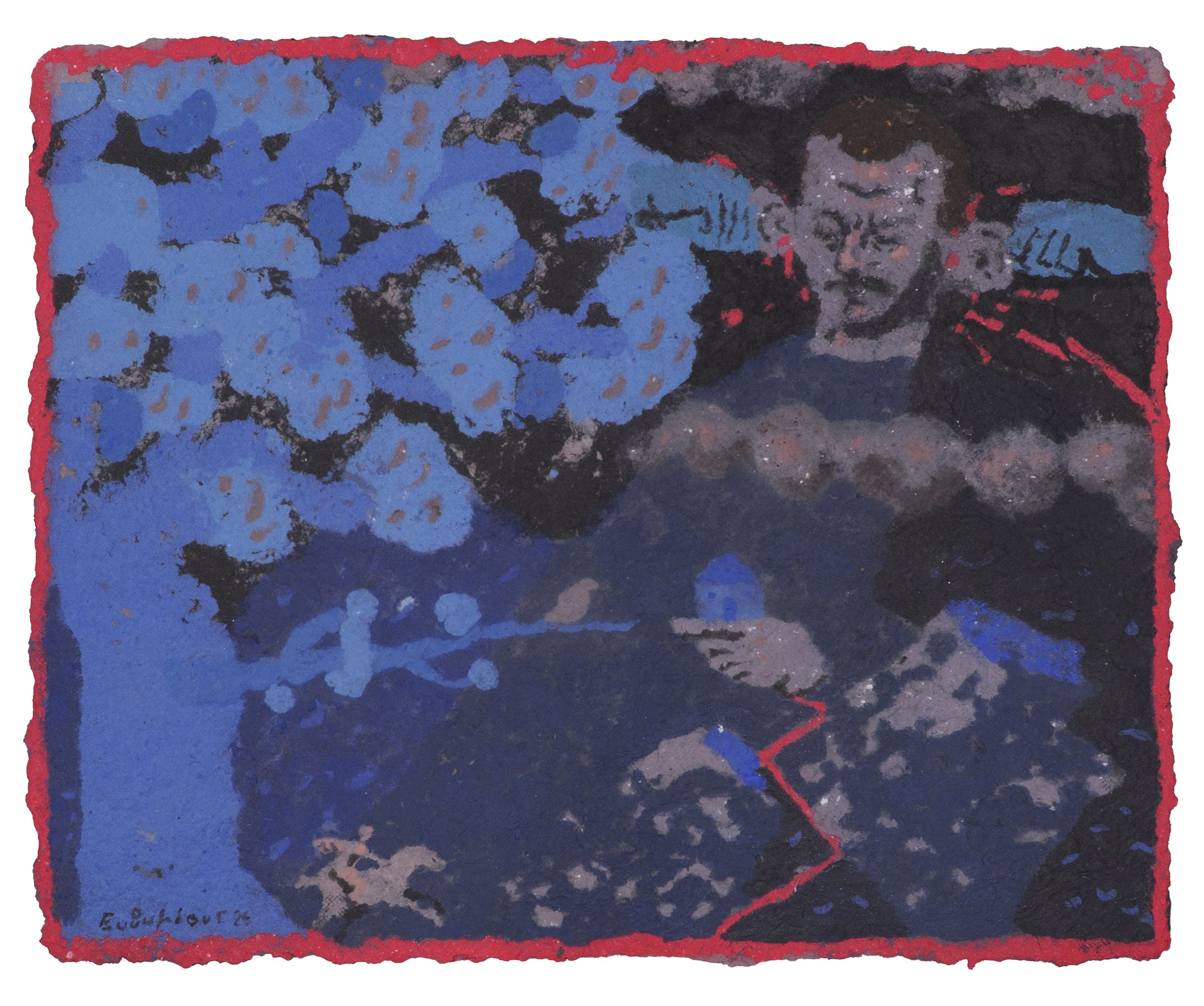 Japanese folklore III, Coloured paper pulp, 2026 — Giannis Efthimiou