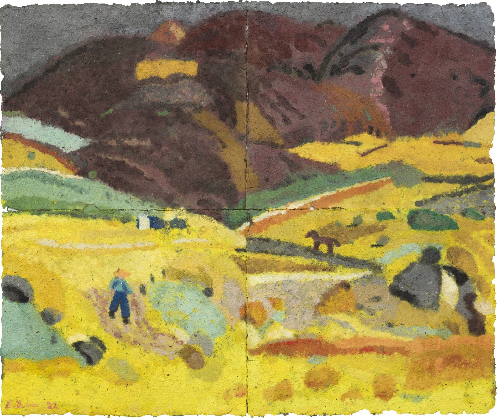 Kimolos I, Coloured paper pulp, 2022 — Giannis Efthimiou