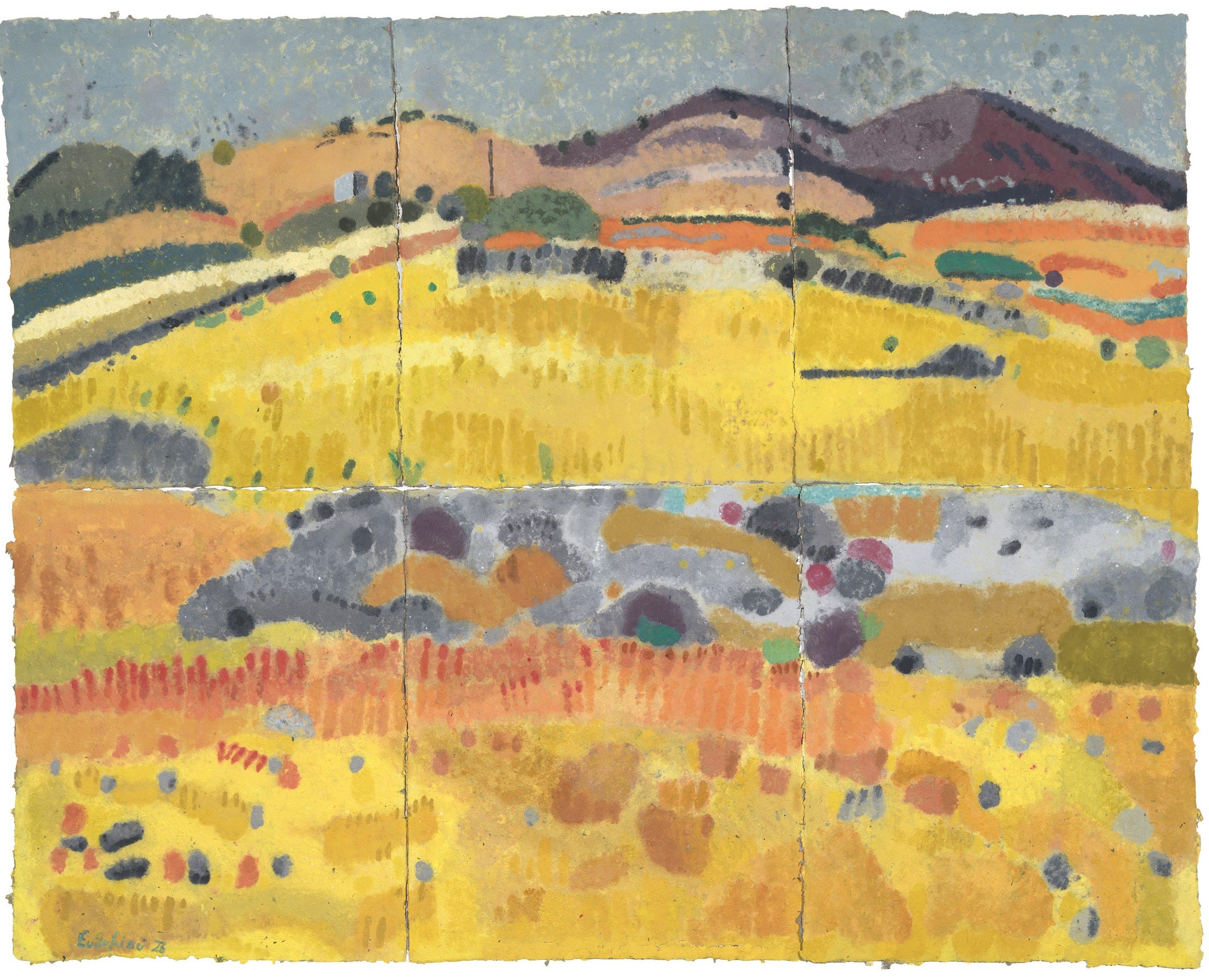 Kimolos II, Coloured paper pulp, 2023 — Giannis Efthimiou