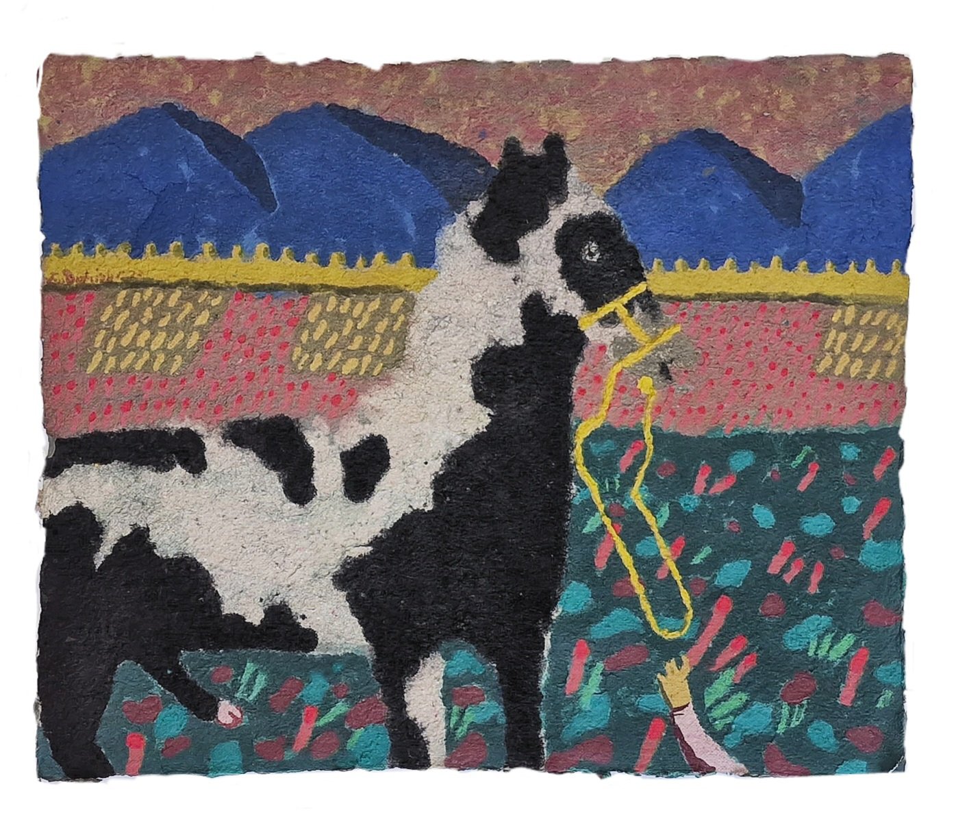 Man down, Coloured paper pulp, 2023 — Giannis Efthimiou