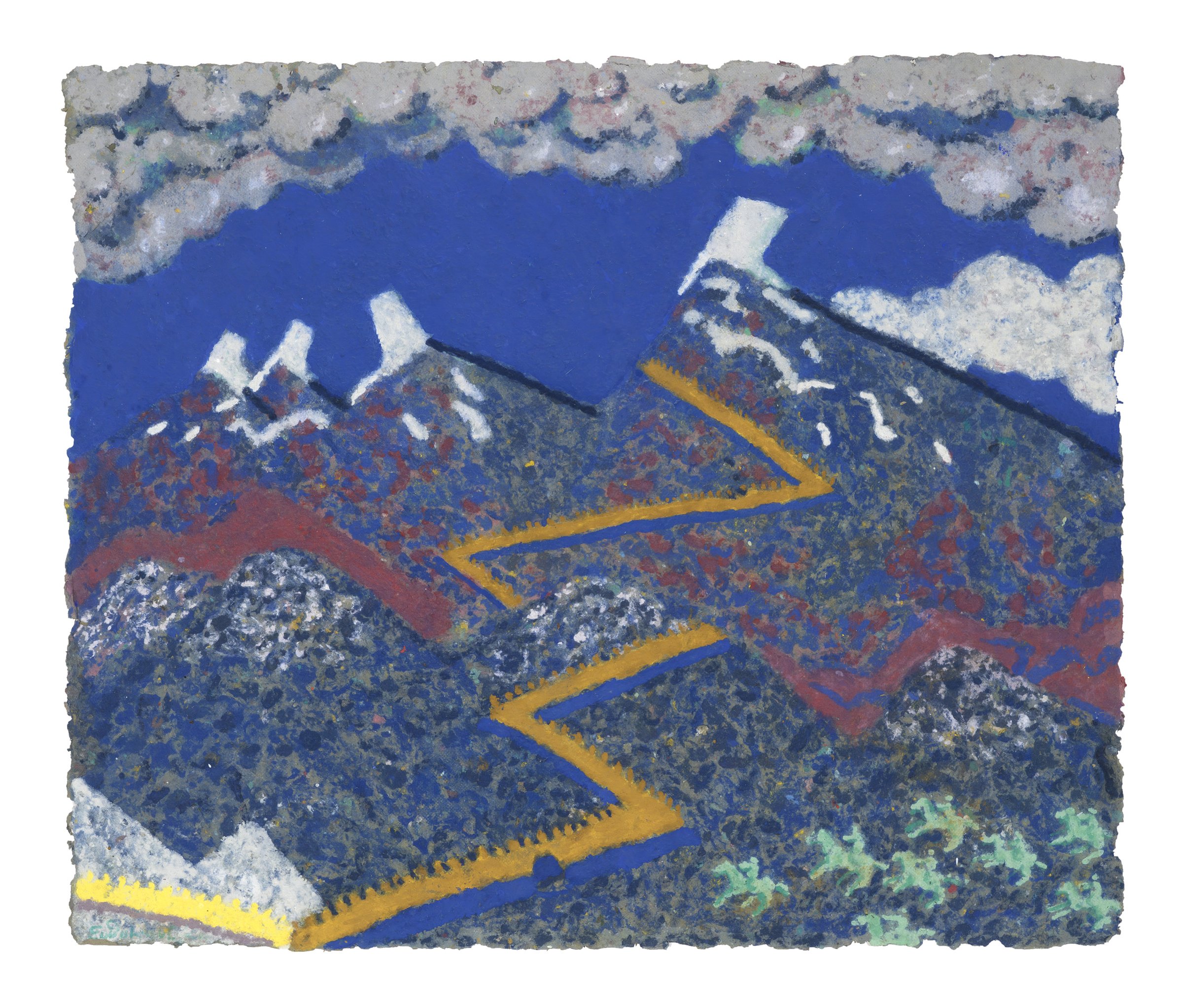 Mountains, Coloured paper pulp, 2022 — Giannis Efthimiou