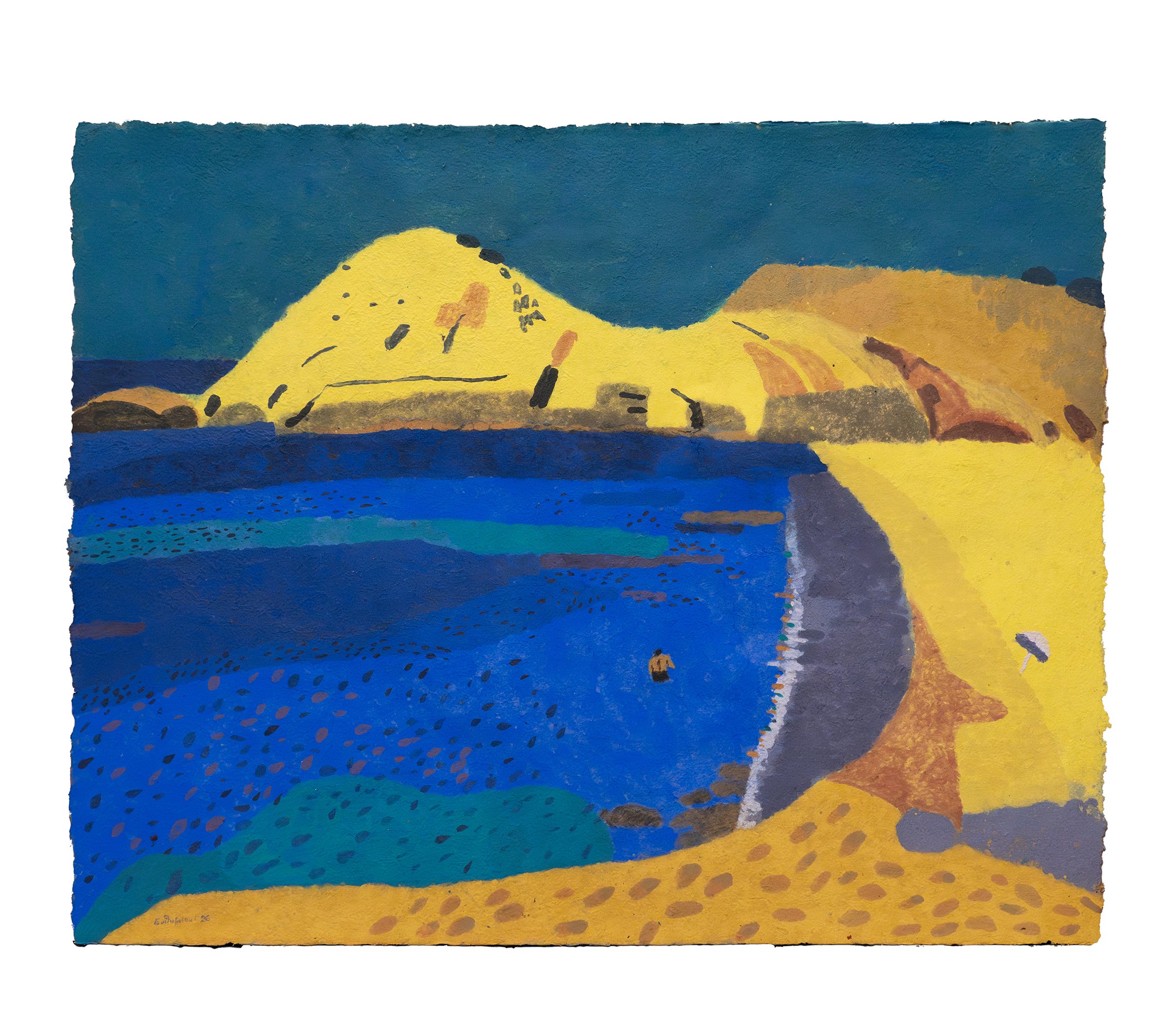 Naxos I, Coloured paper pulp, 2026 — Giannis Efthimiou