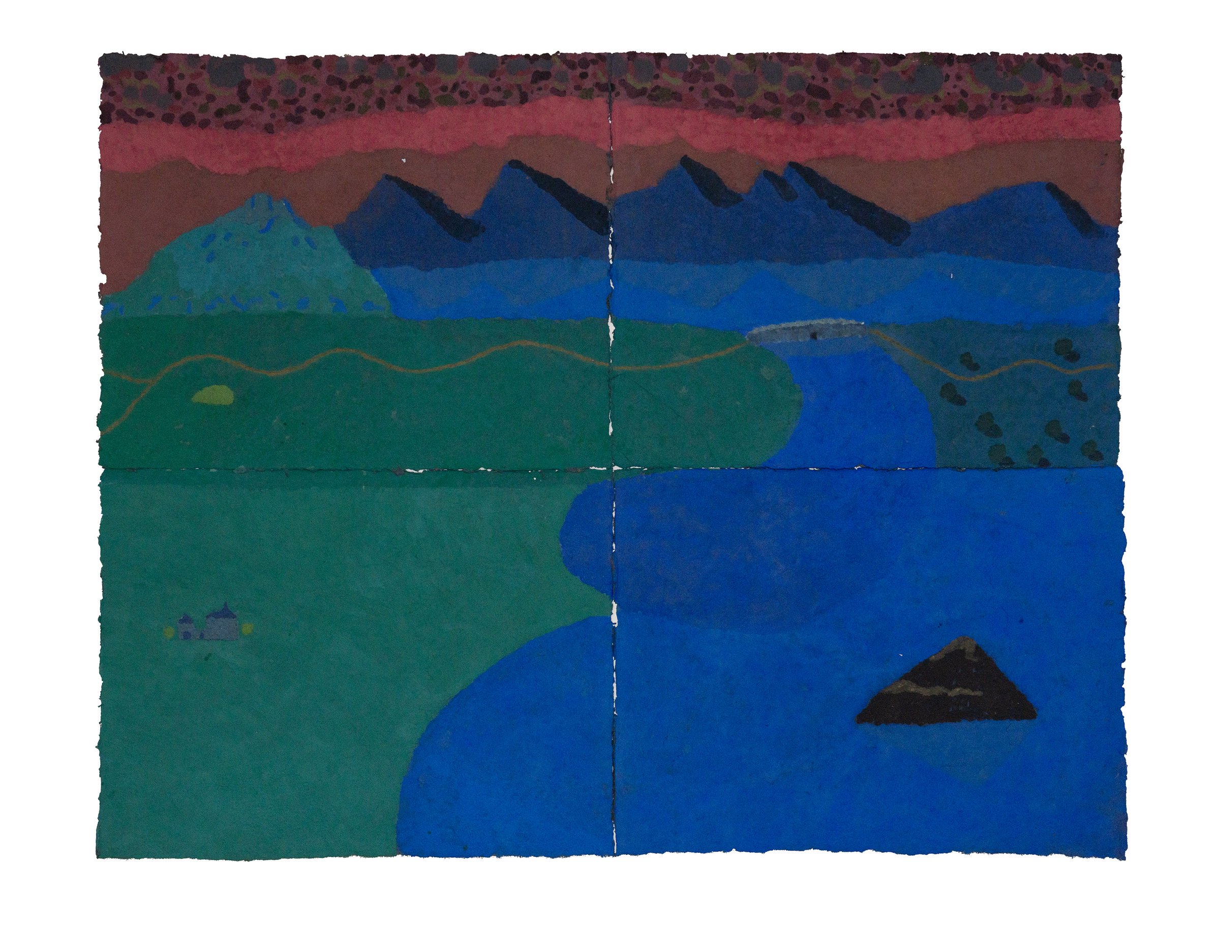 Refuge, Coloured paper pulp, 2025 — Giannis Efthimiou