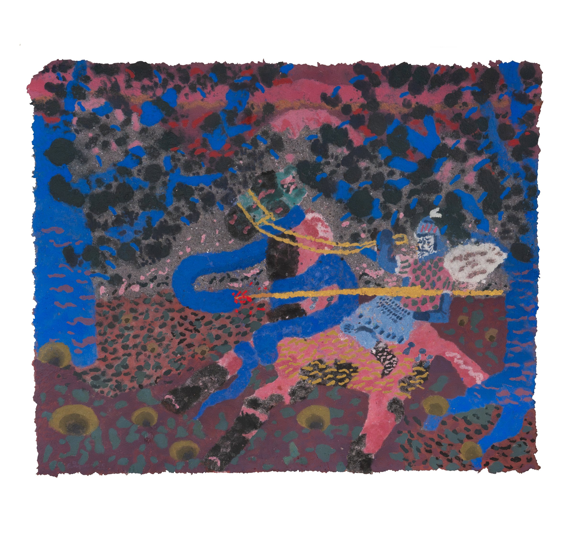 Some George at dusk II, Coloured paper pulp, 2025 — Giannis Efthimiou