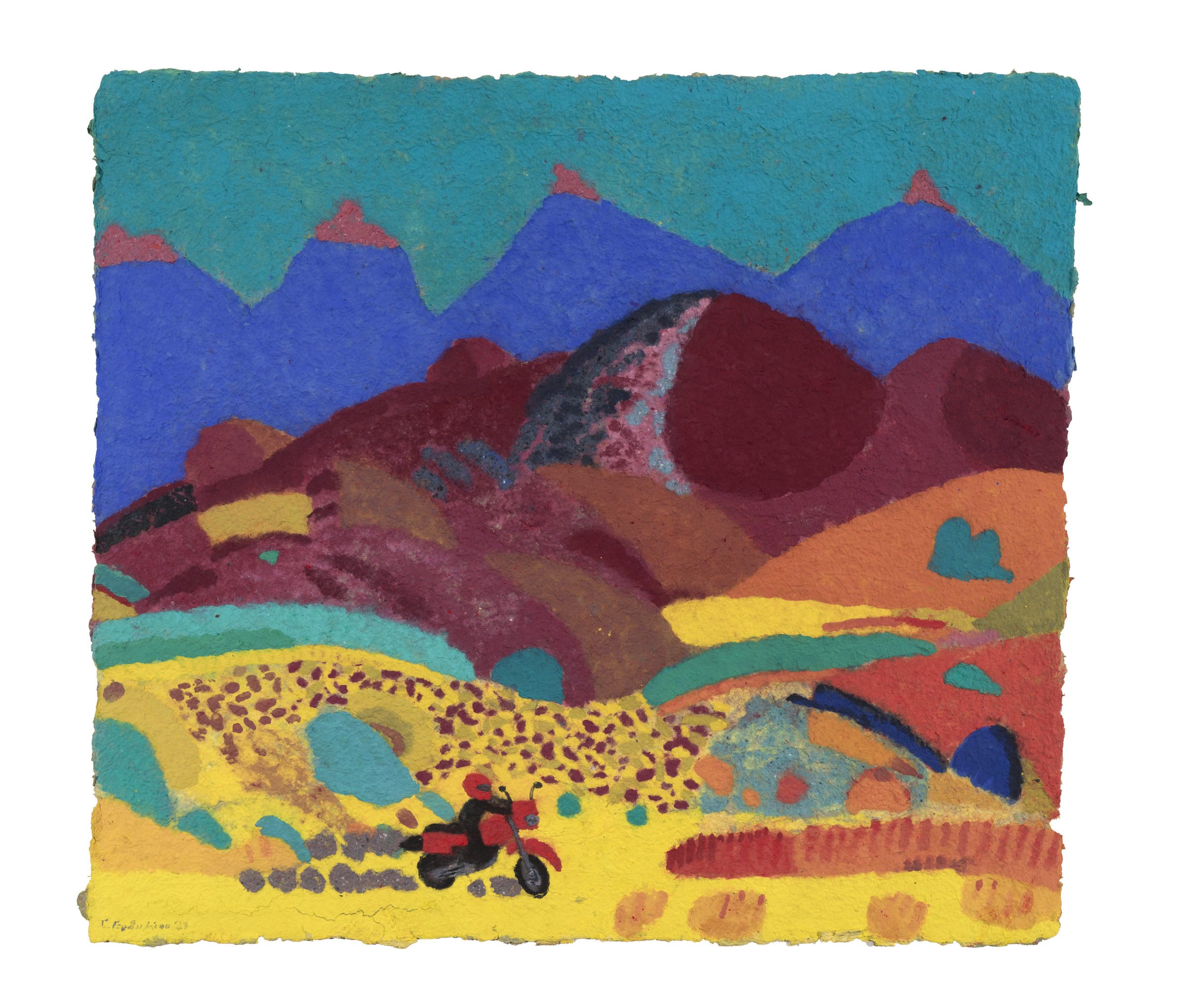 Summer landscape I, Coloured paper pulp, 2024 — Giannis Efthimiou