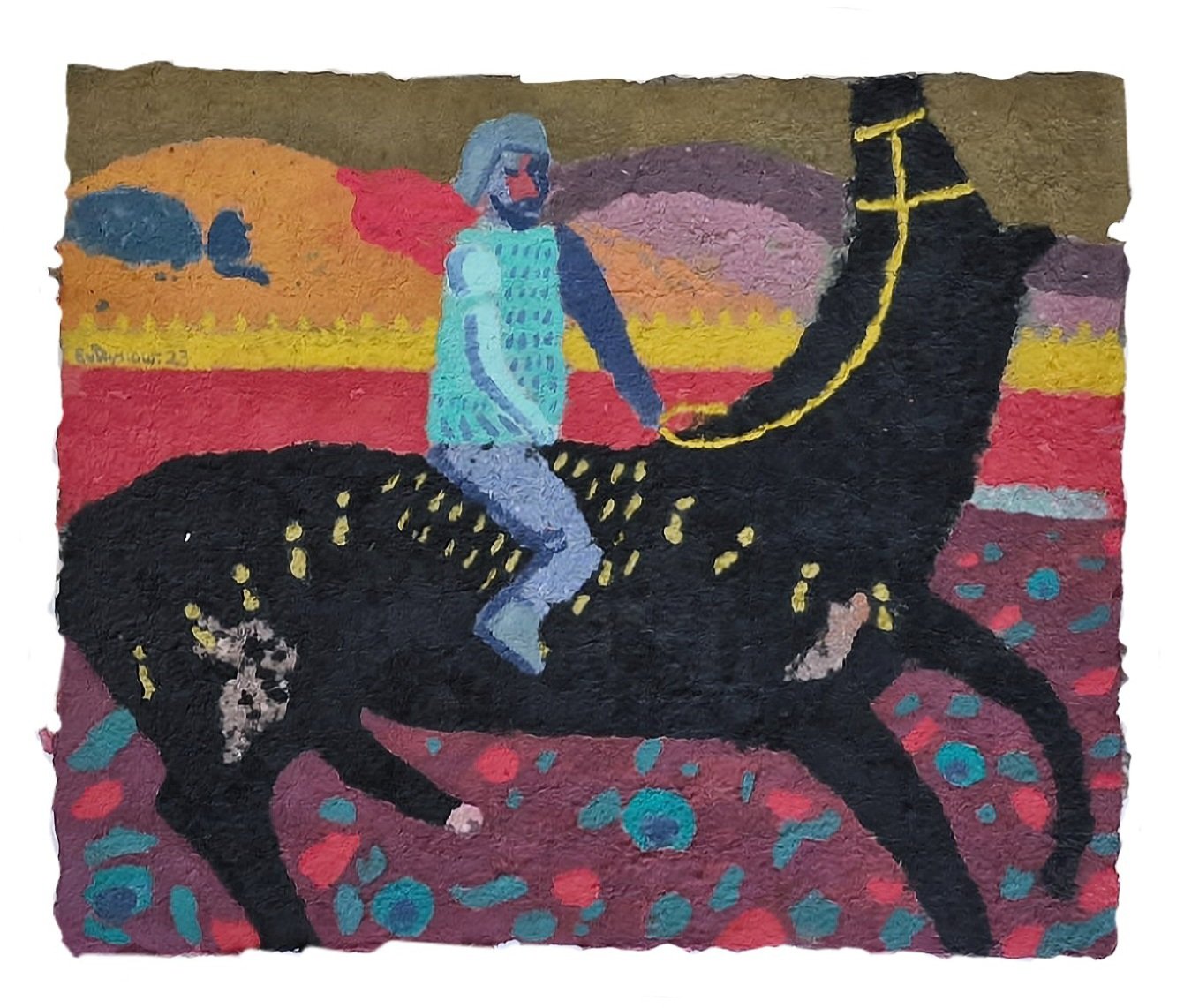 The fourth leg, Coloured paper pulp, 2023 — Giannis Efthimiou