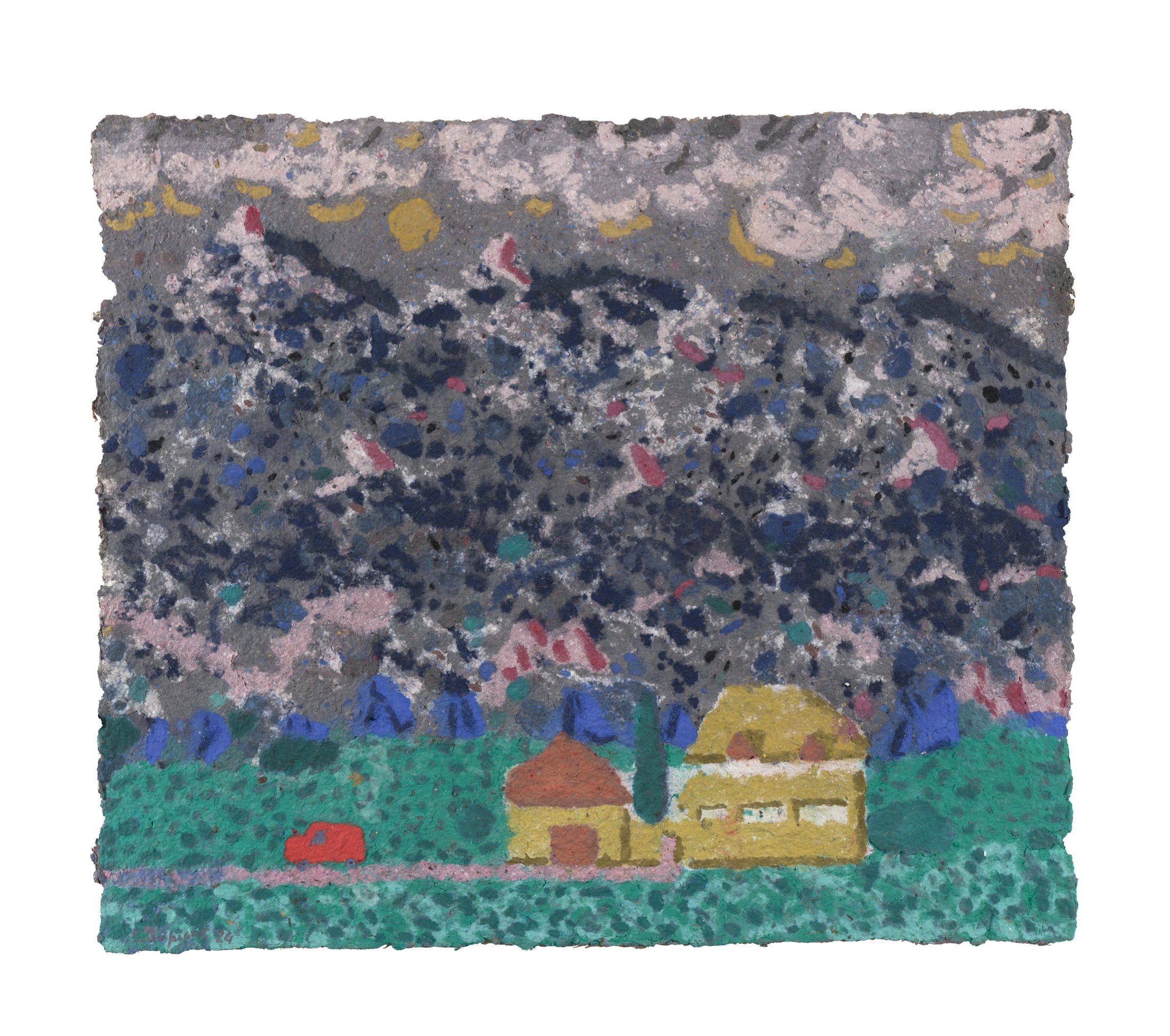 The very first home I, Coloured paper pulp, 2024 — Giannis Efthimiou