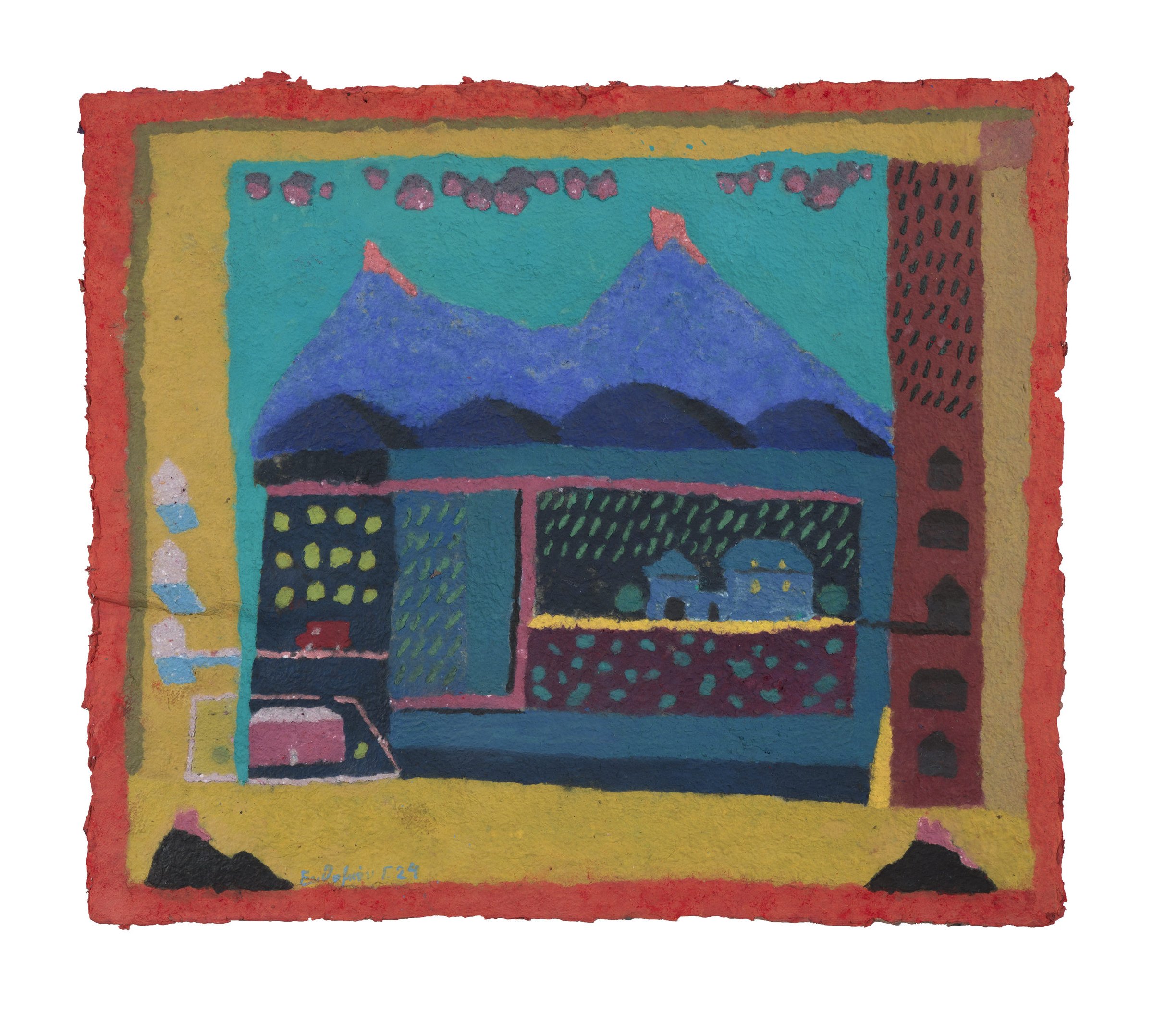 The very first home II, Coloured paper pulp, 2024 — Giannis Efthimiou