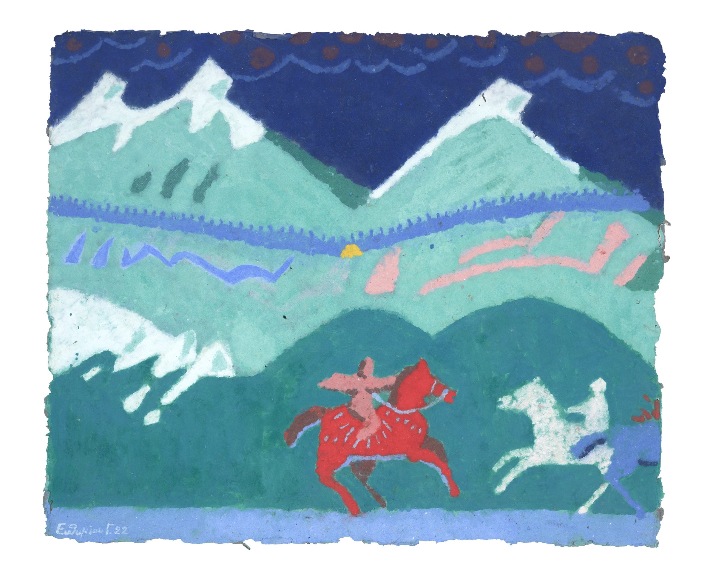 Winter is coming, Coloured paper pulp, 2022 — Giannis Efthimiou