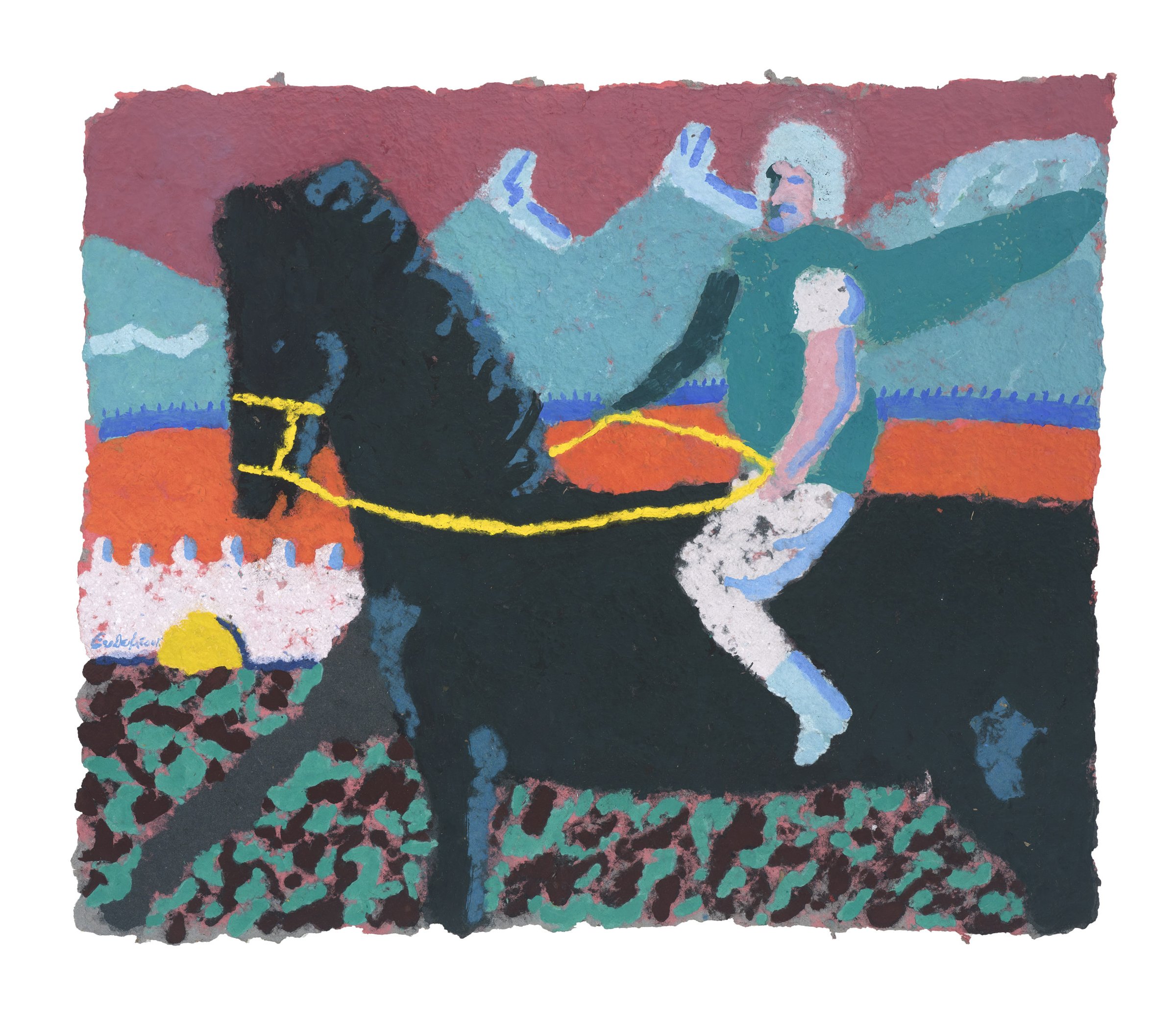 Yellow bridles, Coloured paper pulp, 2023 — Giannis Efthimiou