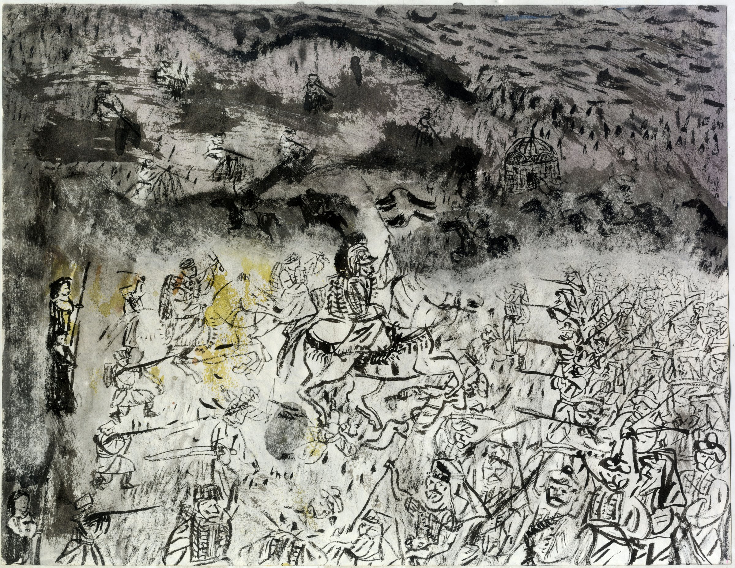 Battle II, Ink on paper, 2021 — Giannis Efthimiou