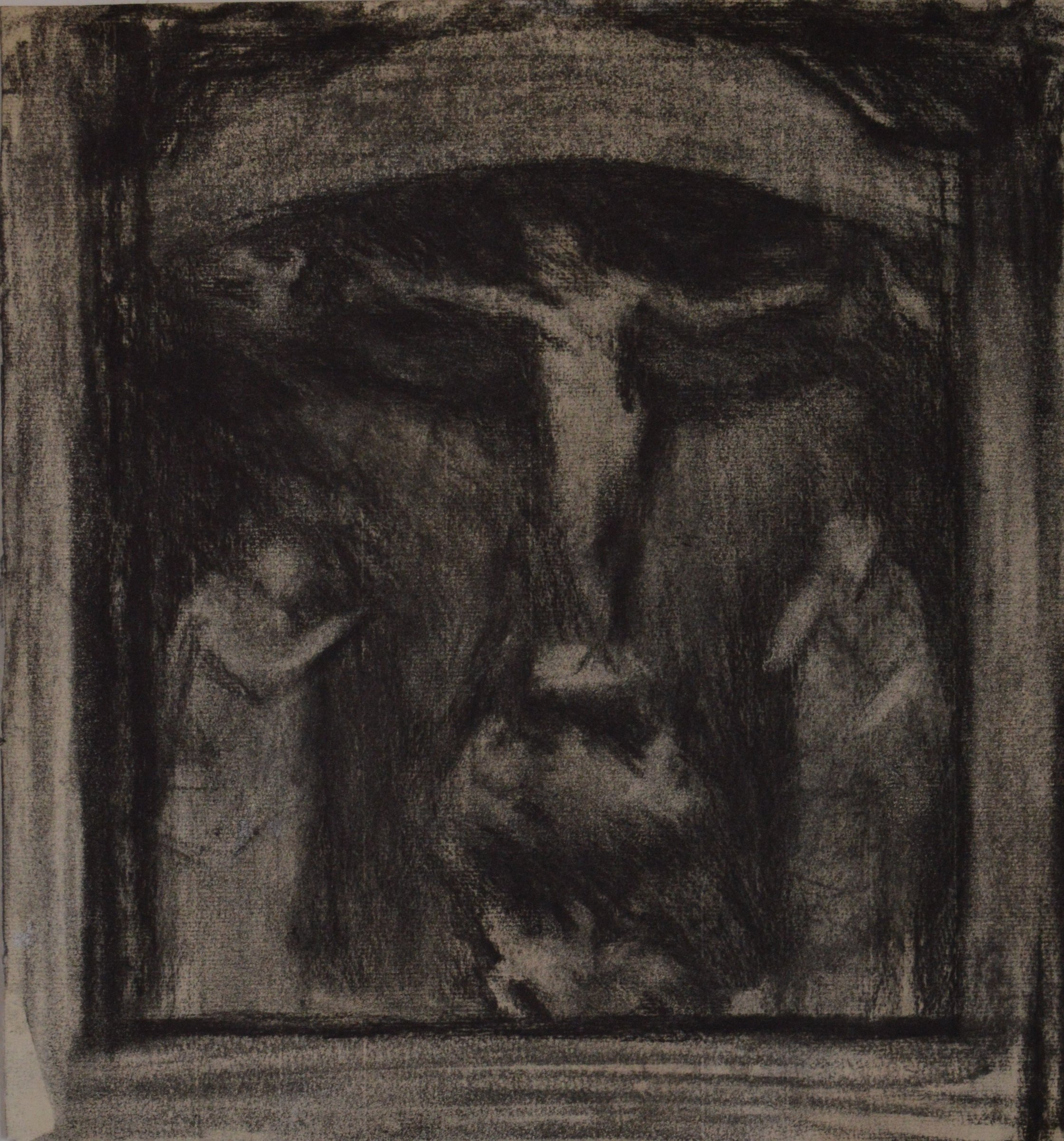 Crucified, Charcoal on paper, 2017 — Giannis Efthimiou