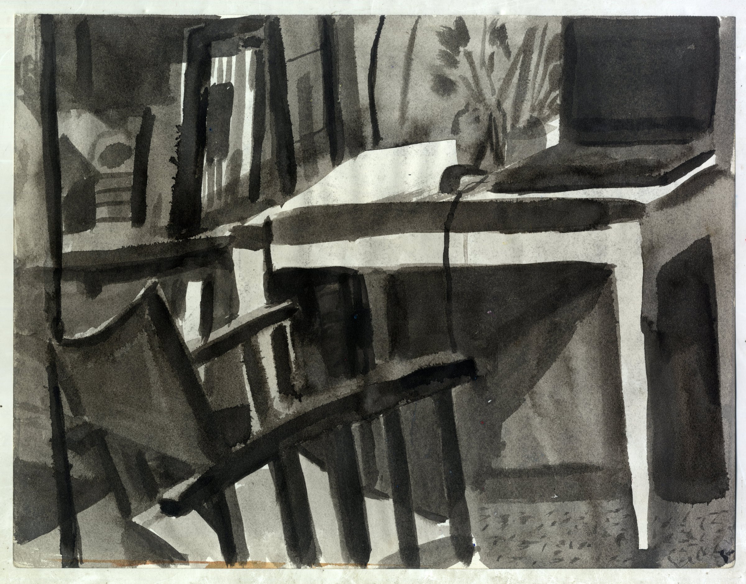 My table I, Ink on paper, 2021 — Giannis Efthimiou