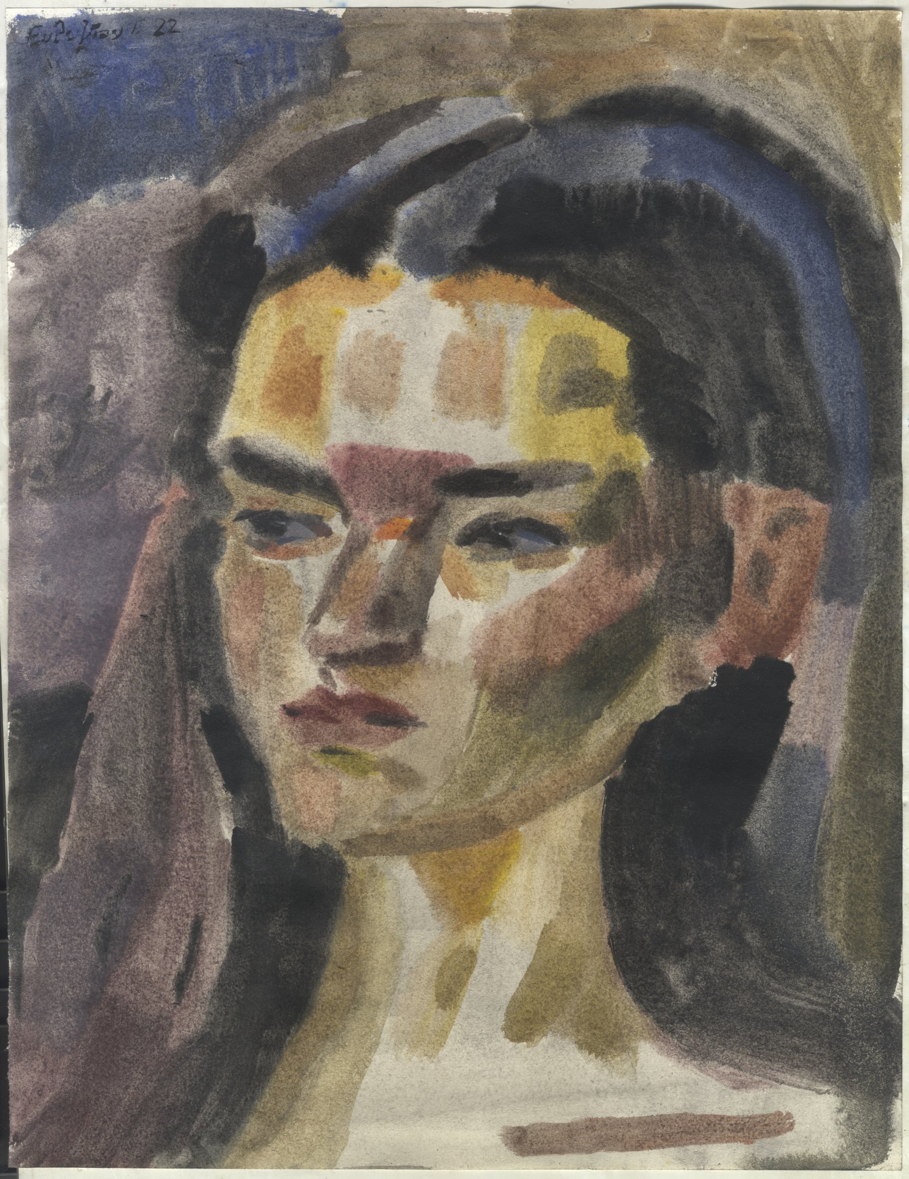 Portrait, Watercolour on paper, 2022 — Giannis Efthimiou